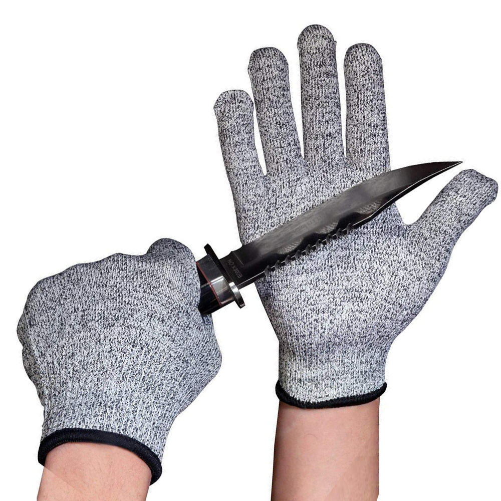High Quality HPPE Level 5 Anti-Cutting Cut-Resistant Gloves Labor Protection Supplies Kitchen Construction Site Gloves
