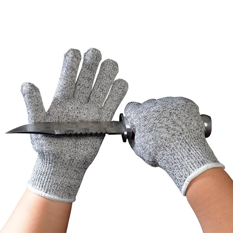 High Quality HPPE Level 5 Anti-Cutting Cut-Resistant Gloves Labor Protection Supplies Kitchen Construction Site Gloves
