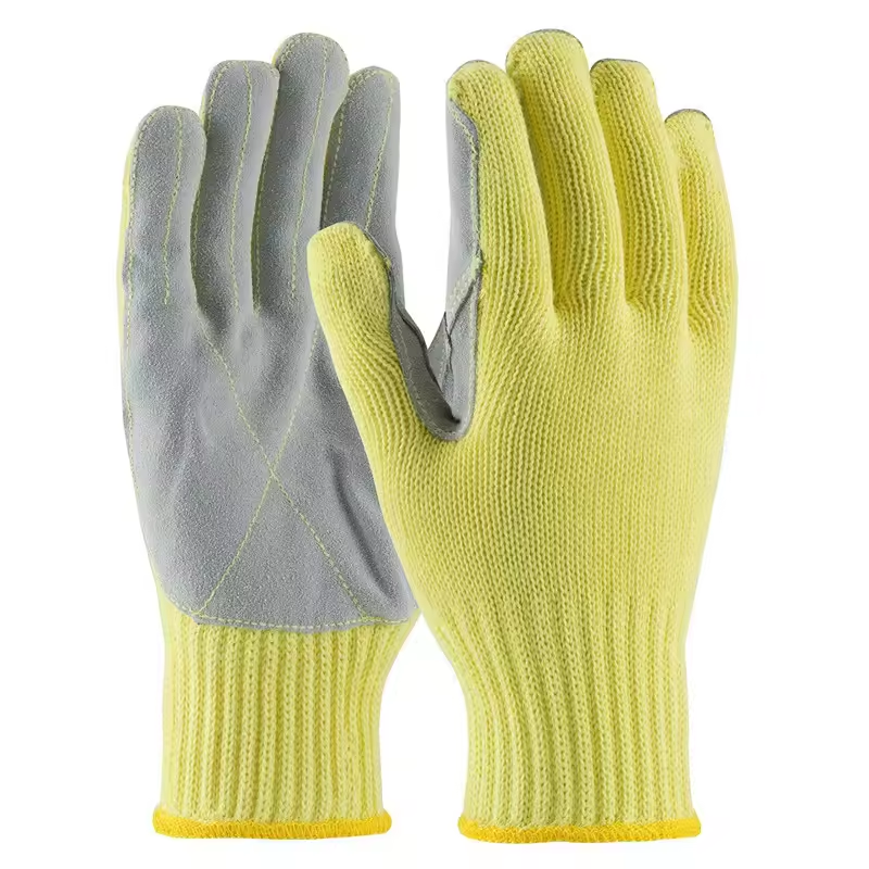 High Quality Cut Resistant Aramid Fiber Leather Work Gloves Premium Leather Gloves & Mittens